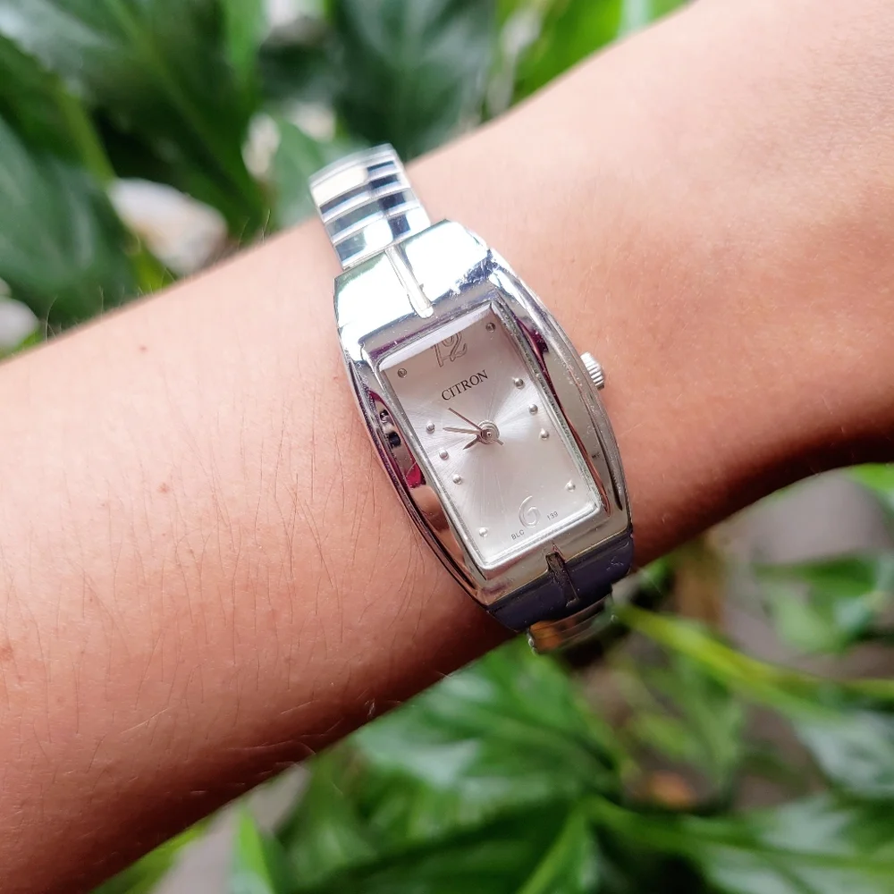 Vintage Silver Citron Quartz Watch